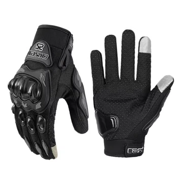 Мото перчатки с красными вставками, чёрные, сенсорные, (Black, XL)