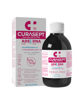 Ополіскувач CURASEPT ADS PERIO PRO 0,12% СНХ, лікування ясен, зменшує біль, з гіалуроновою кислотою та ДНК, 200мл