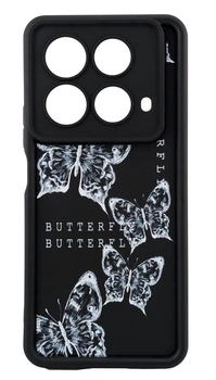 Чехол Shock Case Print для телефона Infinix NOTE 40 (X6853) бампер силиконовый черный с рисунком Бабочки