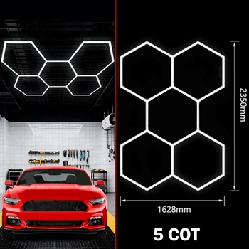 Светодиодная LED лампа HEXAGON 5 сот 235x162,8 см 280W 6500K Освещение для гаража, мастерской и дома