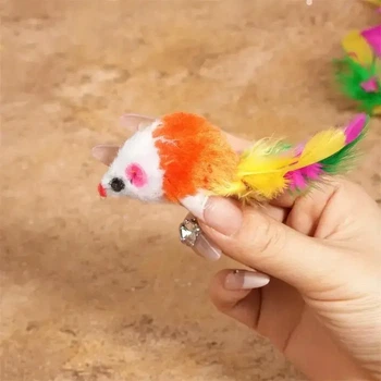 Игрушка для котов мышка с перьями
