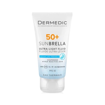 Средство от загара Dermedic Sunbrella Ультралегкий защитный флюид SPF 50+ Для сосудистой и гиперактивной кожи 40 мл (5901643177584)