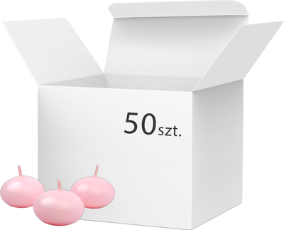 Zestaw świec pływających PartyDeco Dysk matowe 4 cm 50 szt. Różowe (ZES5901157441362)