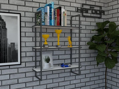 Універсальна книжкова поліця ЛОФТ на стіну із ЛДСП код ПКЛ-3, колір Білий