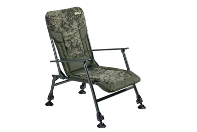 Карповое кресло Mivardi Chair CamoCODE Express M-CHCCEX складное с регулируемыми ножками, до 140 кг, камуфляж.