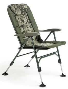 Карповое кресло Mivardi Chair CamoCODE Quattro M-CHCCQ складное, 4 ножки, регулируемые опоры, до 160 кг, камуфляж