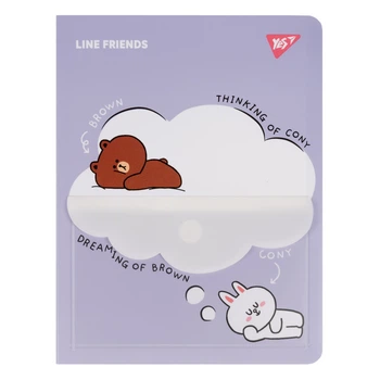Папка на 20 файлов YES Line Friends А4 с карманом