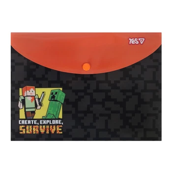 Папка-конверт Yes Minecraft Survive B5 на кнопке