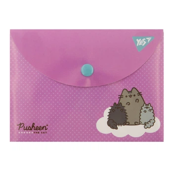 Папка-конверт YES Pusheen B7 на кнопке