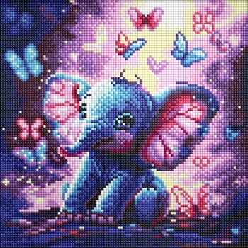 Mozaika diamentowa Ideyka dla dzieci Beztroski słonik 30x30 cm (4823104385448)