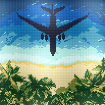 Zestaw mozaiki diamentowej Ideyka AMO Samolot do marzeń 30x30 cm (4823104380405)