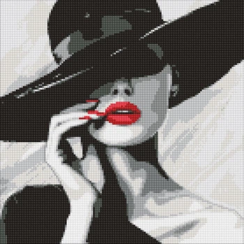 Mozaika diamentowa Ideyka Dama w kapeluszu 40 x 40 cm (4823104377443)
