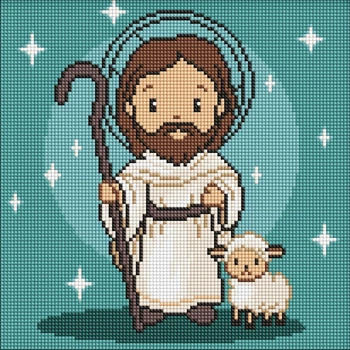 Mozaika diamentowa Ideyka dla dzieci Słodki Jezus 30x30 cm (4823104376743)
