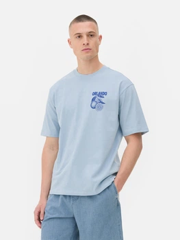 Футболка Primark блакитний з принтом XROJL248 XL