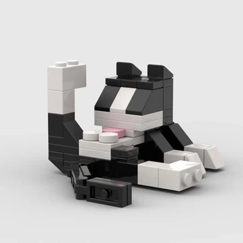 Фигурка-конструктор "Кот-Чистюля" из 62 деталей, 46х65х76mm, Black-White
