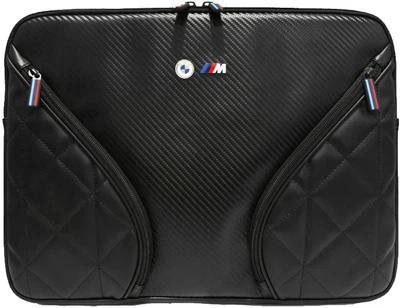 Сумка для ноутбука BMW Carbon Pockets & Metal Logo Sleeve 16" Black (3666339478452)