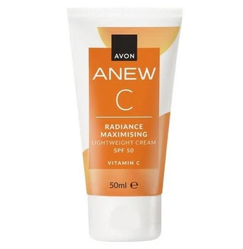 Зволожуючий крем для обличчя Avon Anew Максимальне сяйво SPF 50 з вітаміном C Radiance Maximising Lightweight Cream 50 мл