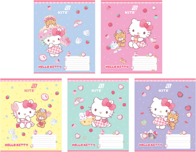 Набір зошитів Kite Hello Kitty MIX 12 аркушів в лінію 5 шт (HK26-234/5)