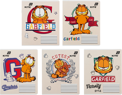 Набір зошитів Kite Garfield Retro/Classic 18 аркушів у клітинку 10 шт (GF26-236/10)