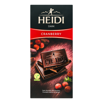 Шоколад Heidi черный с клюквой 80 г