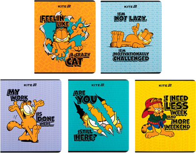 Набір зошитів Kite Garfield Retro/Classic 24 аркуші у клітинку 10 шт (GF25-238/10)