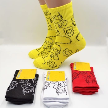 Носки универсальные демисезонные 4 пары Super Socks 010.S303 Симпсон-контур 40-45р. Ассорти