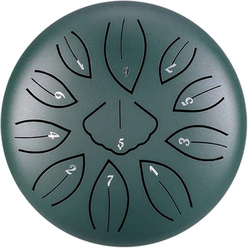 Язиковий барабан 6” 8 нот Steel Tongue Drum + палички | Глюкофон для медитації, йоги, подарунок