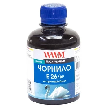 Чернила WWM Epson Expression Premium XP-600/605/700/800, Black, 200 мл, пигментные (E26/BP)