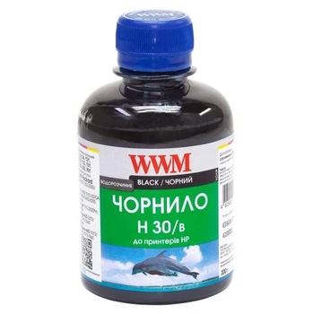 Чернила WWM HP 21/54/121/122/129/130/131/132/140/901, Black, 200 мл, водорастворимые (H30/B)