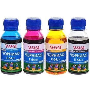 Комплект чорнил WWM Epson E64/B, E64/C, E64/M, E64/Y, 4x100 мл (E64SET4-2)