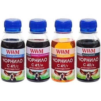 Комплект чернил WWM Canon C40/B, C41/C, C41/M, C41/Y, 4x100 мл (C40/41SET-2)