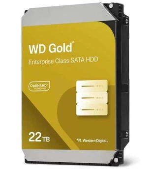 Жесткий диск 3.5" 22Tb Western Digital Gold, SATA3, 512 Мб, 7200 об/мин (WD221KRYZ)