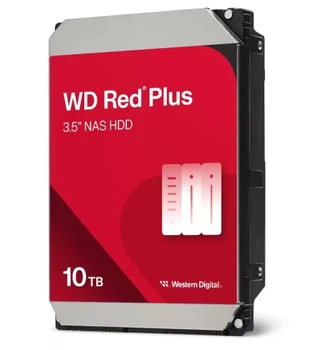 Жесткий диск 3.5" 10Tb Western Digital Red Plus, SATA3, 512 Мб, 7200 об/мин (WD100EFGX)