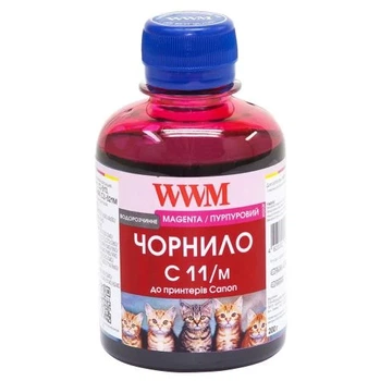 Чернила WWM Canon CL-511/513/441, CLI-426M/521M, Magenta, 200 мл, водорастворимые (C11/M)