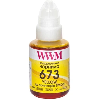 Чернила WWM Epson L800/L805/L810/L850/L1800, Yellow, 140 мл, водорастворимые (E673Y)