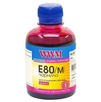 Чернила WWM Epson L800/L805/L810/L850/L1800, Magenta, 200 мл, водорастворимые (E80/M)