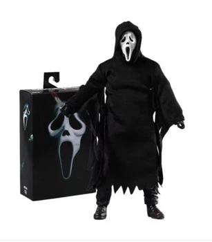 Коллекционная экшн-фигурка Призрачное Лицо из серии фильмов Крик Ghostface Scream Horror Action Figure в тканевом плаще с аксессуарами, 17 см 87226В-2