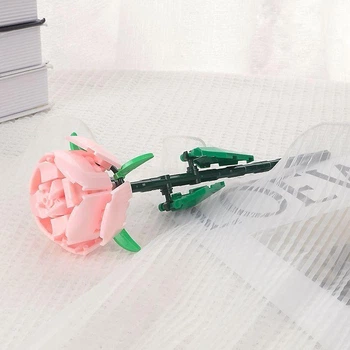 Конструктор цветок Розы цвет розовый Constructor flower Roses color pink 10101_P