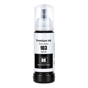 Чернила 103 Premium Black (черный) 70 мл для принтеров Epson EcoTank серии L (L3100 / L3101 / L3150 / L3151 / L3200 / L3201 / L3250 / L3251)
