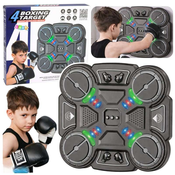 Музыкальная блютуз боксерская мишень с подсветкой 4 Boxing Target настенная тренировочная панель Черный