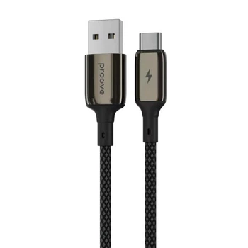 Кабель Proove Dense Metal USB to Type-C (CCDM20001201), 3A, 1 м, 480 Мбит/c, нейлон, усиленные коннекторы, чёрный