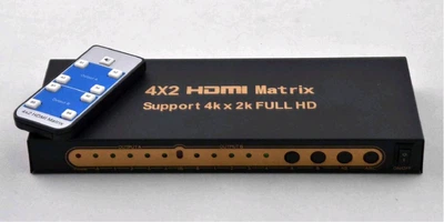 Делитель HDMI Matrix 4k 4х2 (1.4b + HDCP, 3840x2160 @ 24Hz, 1080P @ 60Hz, 720P @ 120Hz)