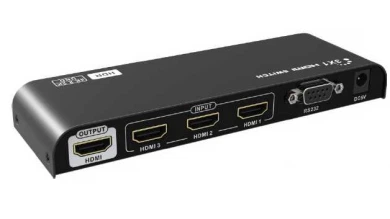 HDMI сплиттер 3x1 UHD4K 60Hz LKV301HDR-V2.0 управление RS232