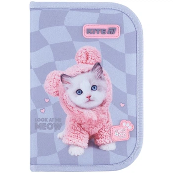 Пенал школьный KITE 1 отделение, 2 отворота без наполнения Studio Pets SP26-622