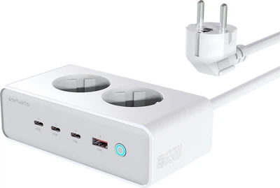 Мережевий зарядний пристрій 4smarts Desk Charger GaN 65W with AC sockets White (4252011910182)