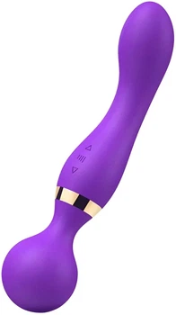 Подвійний вібратор для жінок Double Vibrating Massage Stick 360 Гнучкий з незалежним керуванням Водонепроникний 20 режимів Фіолетовий (4821100001019)