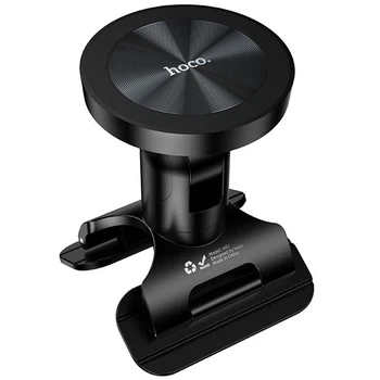 Магнитный автодержатель для телефона Hoco H97 Eminent Ring Magnetic Car Holder на изогнутую панель и торпедо Черный