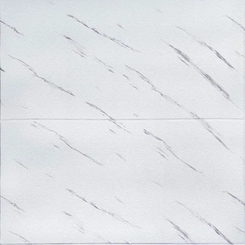 Самоклеющаяся 3D панель Sticker Wall на стену, для кухни, ванной белая мраморная плитка 700х700х4мм SW-00001142