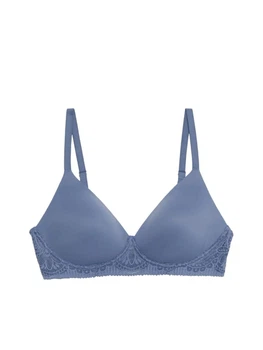 Бюстгальтер женский Marks & Spencer Body Soft полного покрытия формованные чашки серо-синий 70F (3041)