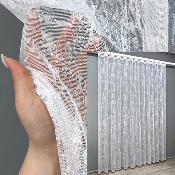 Тюль VR-Textil 1400т Мармур Жакард Білий 300х250 см (43-124)